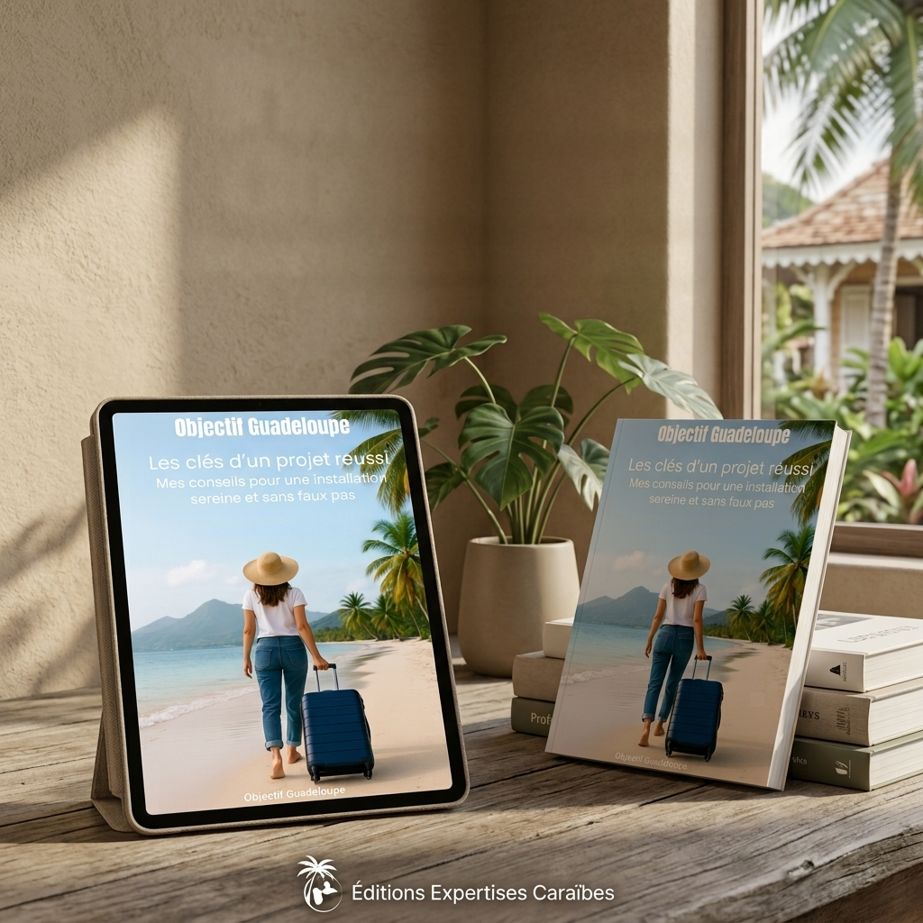L’ebook Objectif Guadeloupe, Les clés d’un projet réussi, présenté en mockup